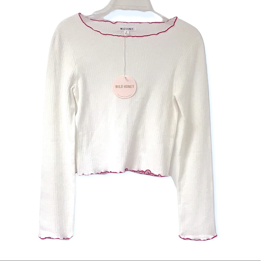 Wild Honey Long Sleeve Semi-Crop Top